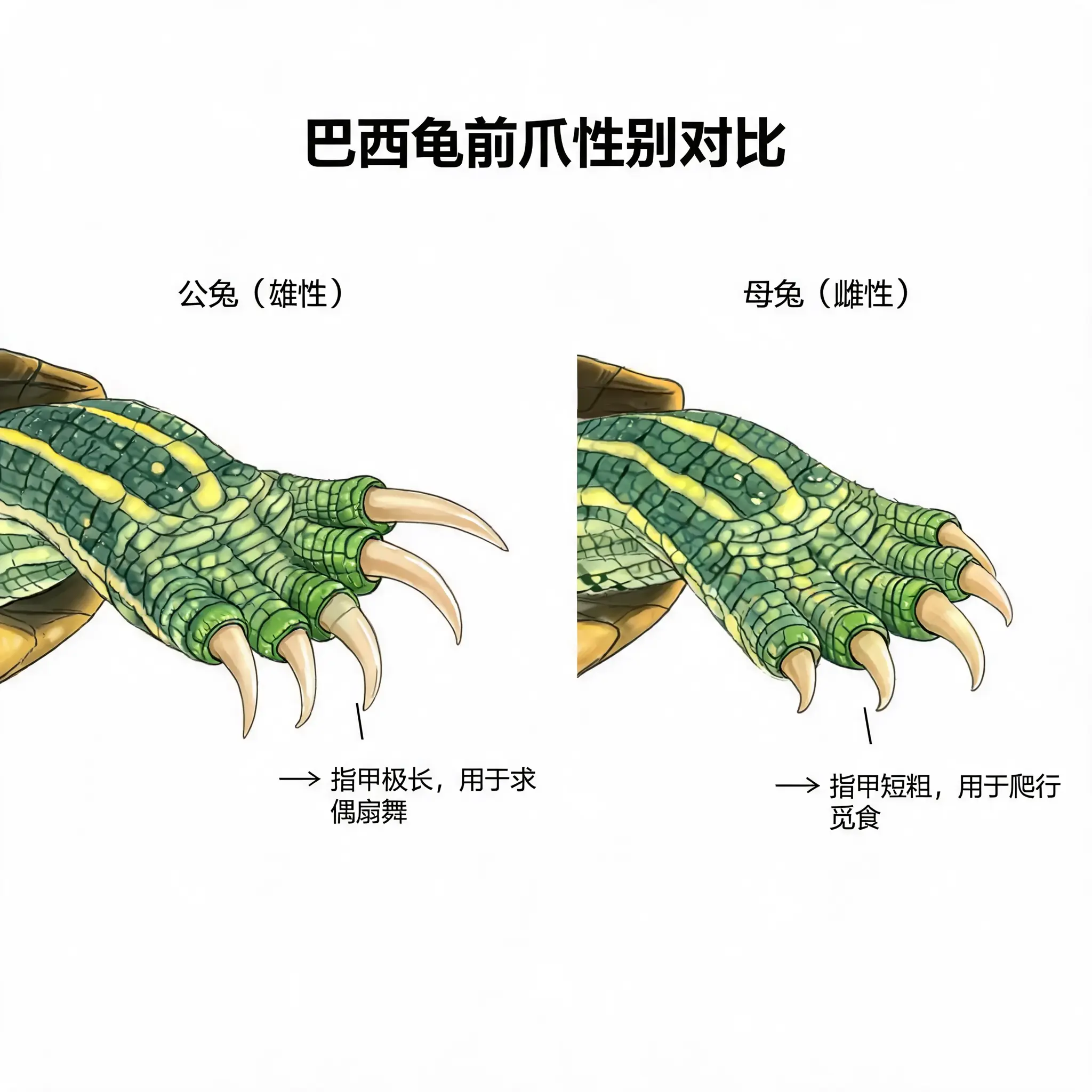 性别鉴别方法三：观察前爪