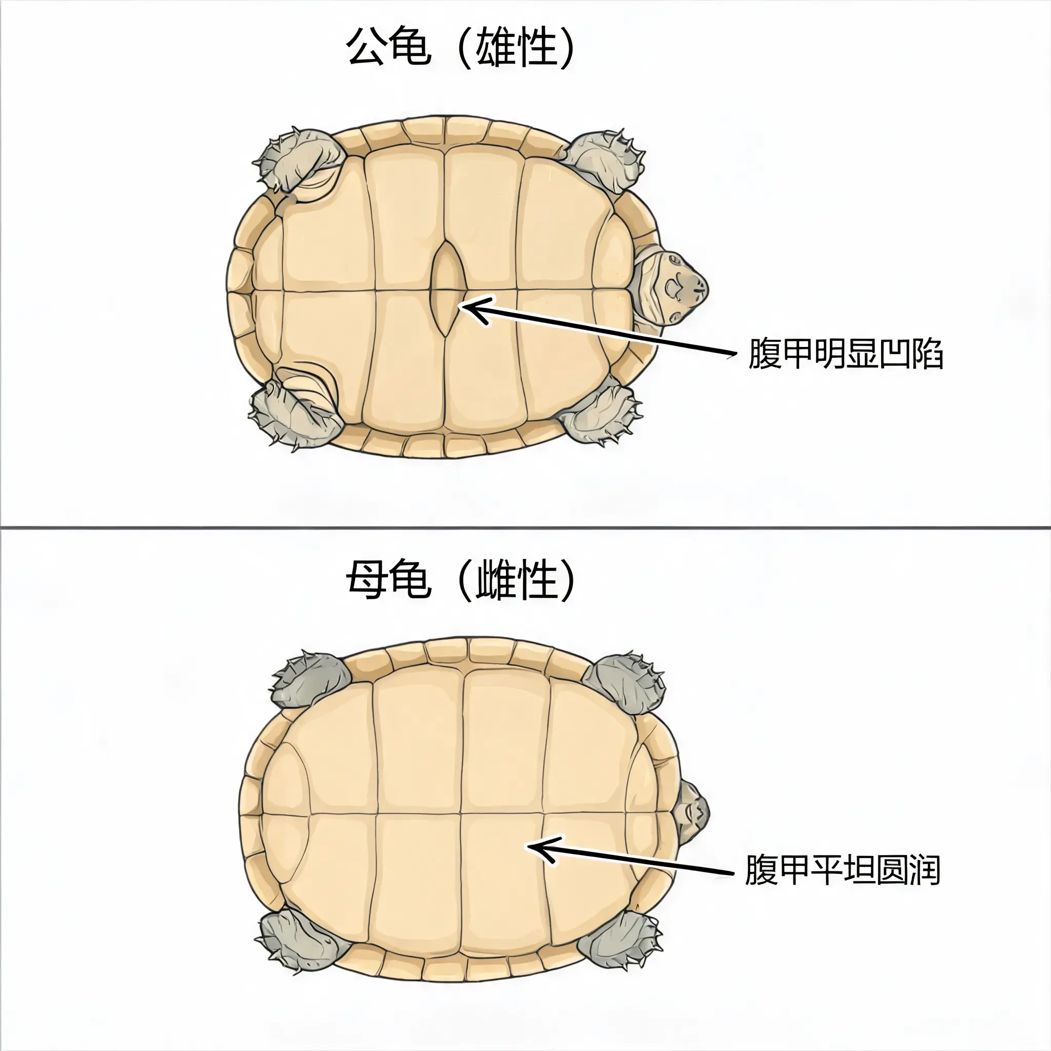 性别鉴别方法二：观察腹甲