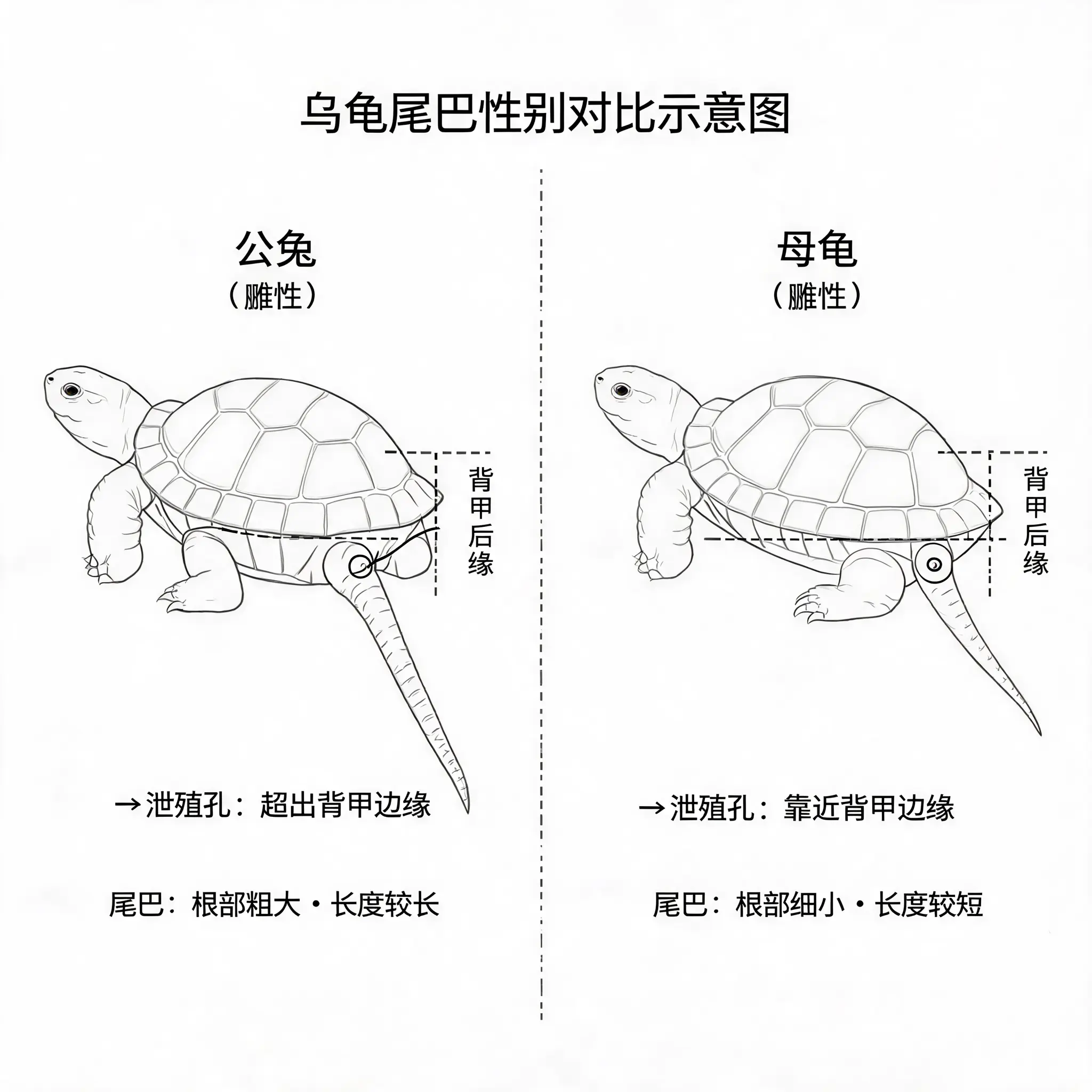 性别鉴别方法一：观察尾巴